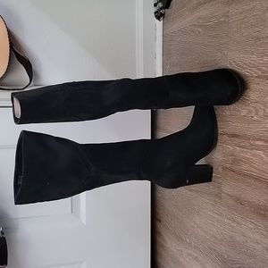 High Heeled Velvety Boots